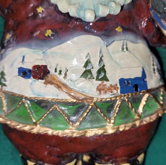 🎅 Vintage Rustic Farmhouse Santa Claus Painted Resin Tabletop Decor 13" x 6.5" - Picture 2 of 7